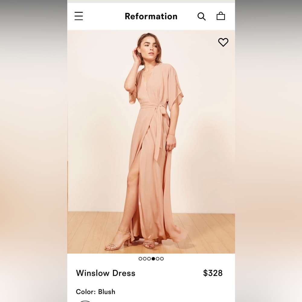 Reformation Winslow Dress Blush L